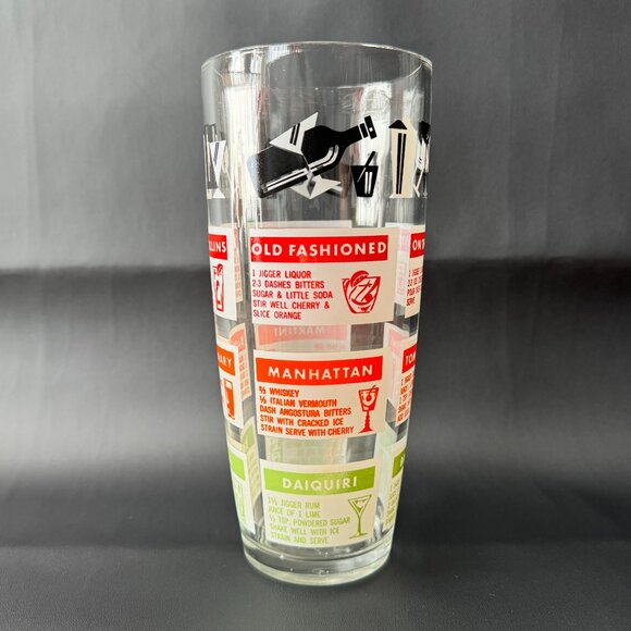 Glass Vintage Cocktail Shaker w/Recipes - Picture 6 of 14